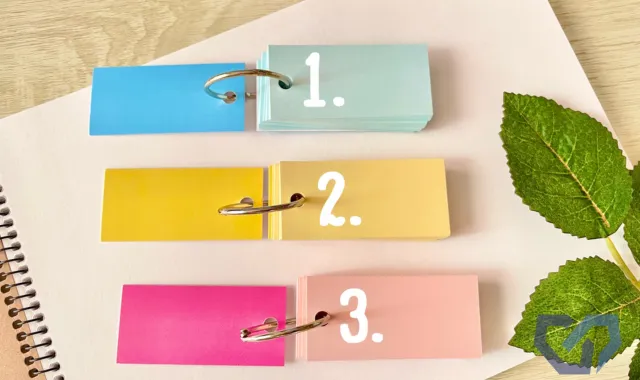 1,2,3と書かれた暗記ノート