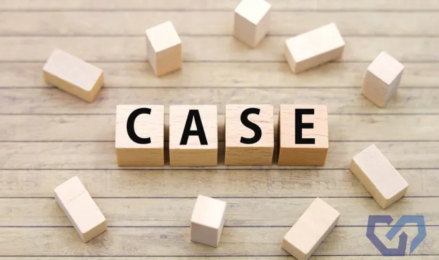 CASEの文字が書かれている積み木と、ちらばっている積み木