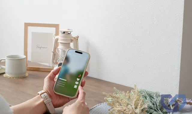 SNSをスマホで見ている人