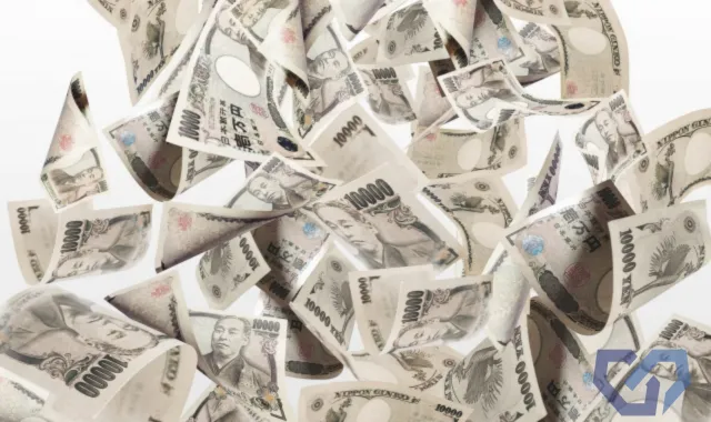 舞い落ちる大量の一万円札