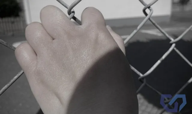 フェンスに阻まれる