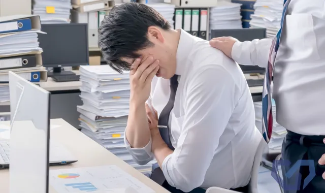 頭を抱える仕事人