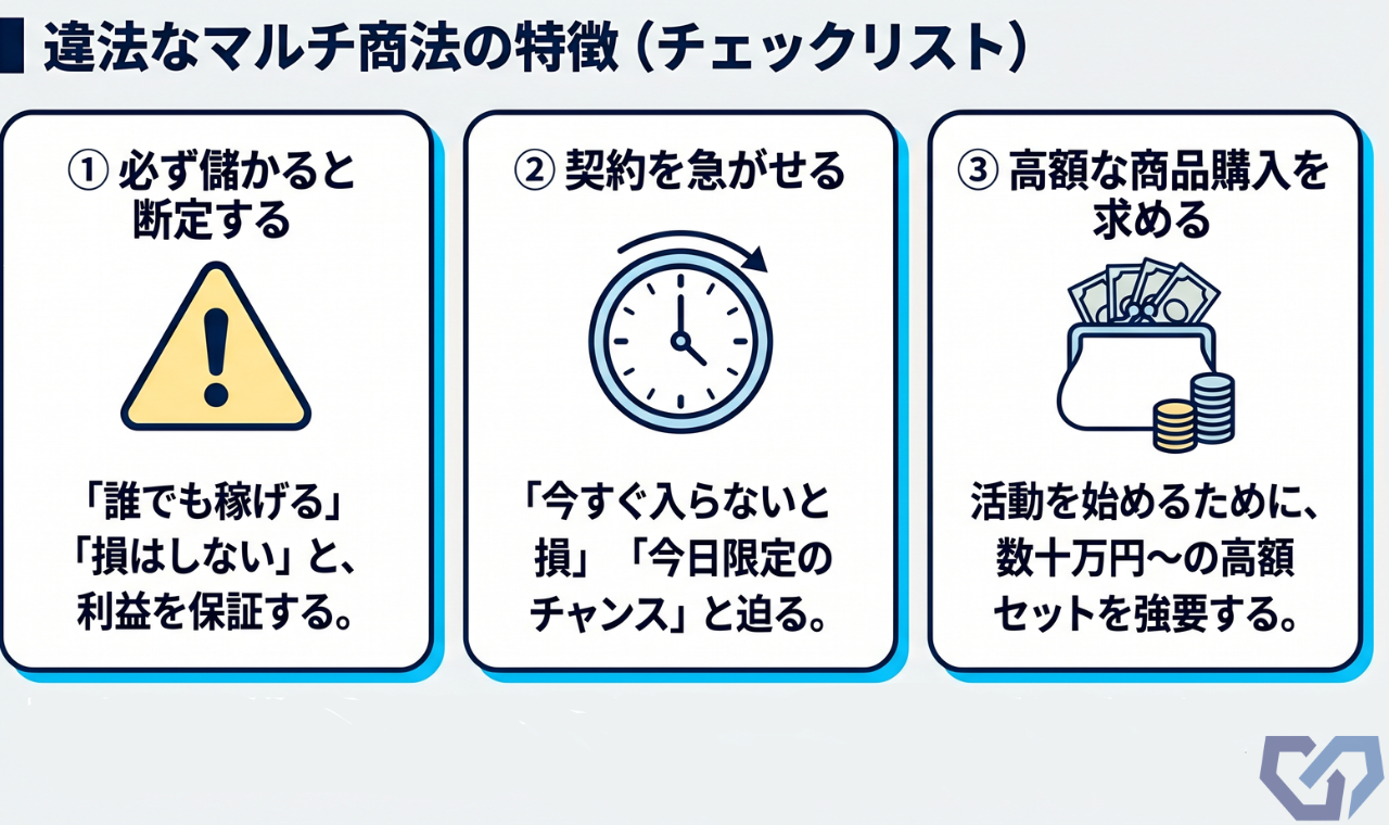違法なマルチ商法の特徴